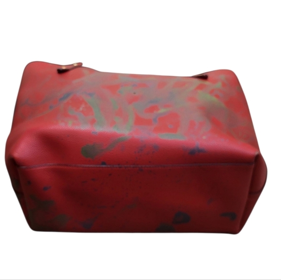 Coach Market Tote 37756 Large Burgundy Polished Pebble Leather Shoulder Bag - Picture 2 of 11